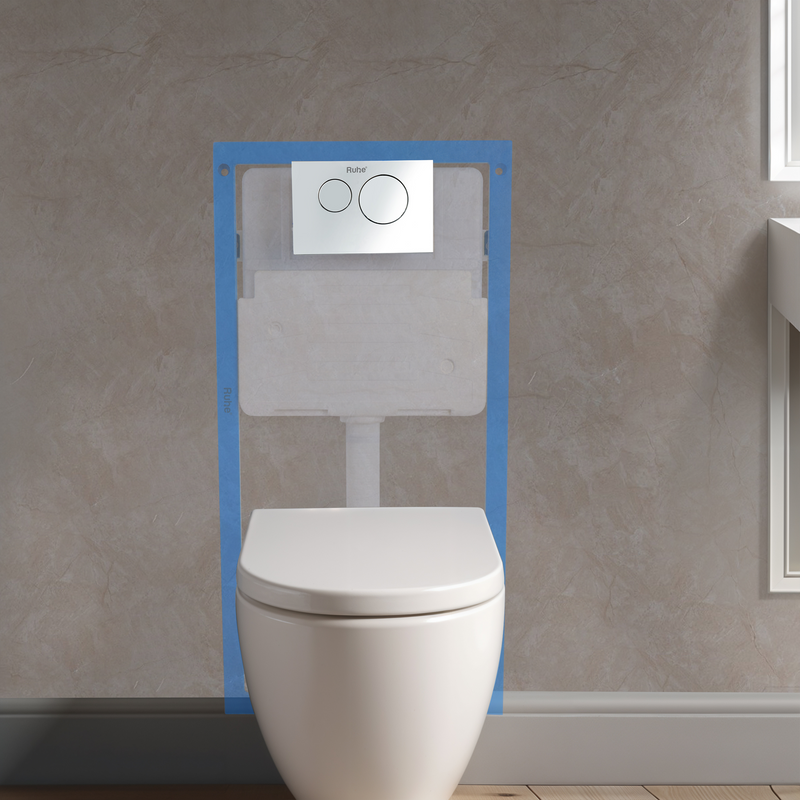 Pneumatic Concealed Cistern for Western Commode with Full Frame