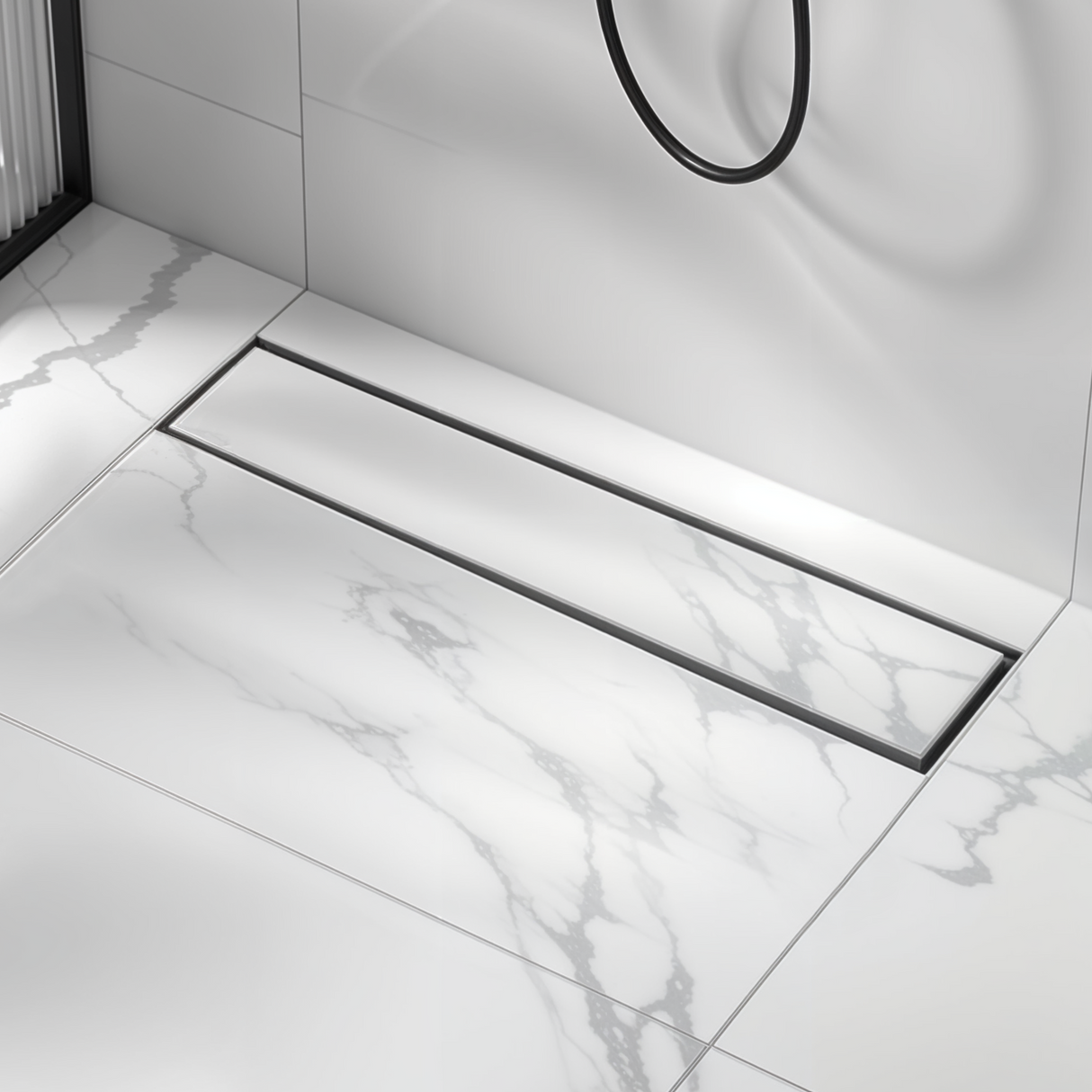 Marble-Insert Shower Drain Channel (3 Inches)