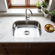 Oval Single Bowl Kitchen Sink (24 x 18 x 9 Inches)
