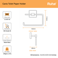 Canis 304-Grade Toilet Paper Holder – Matt Black