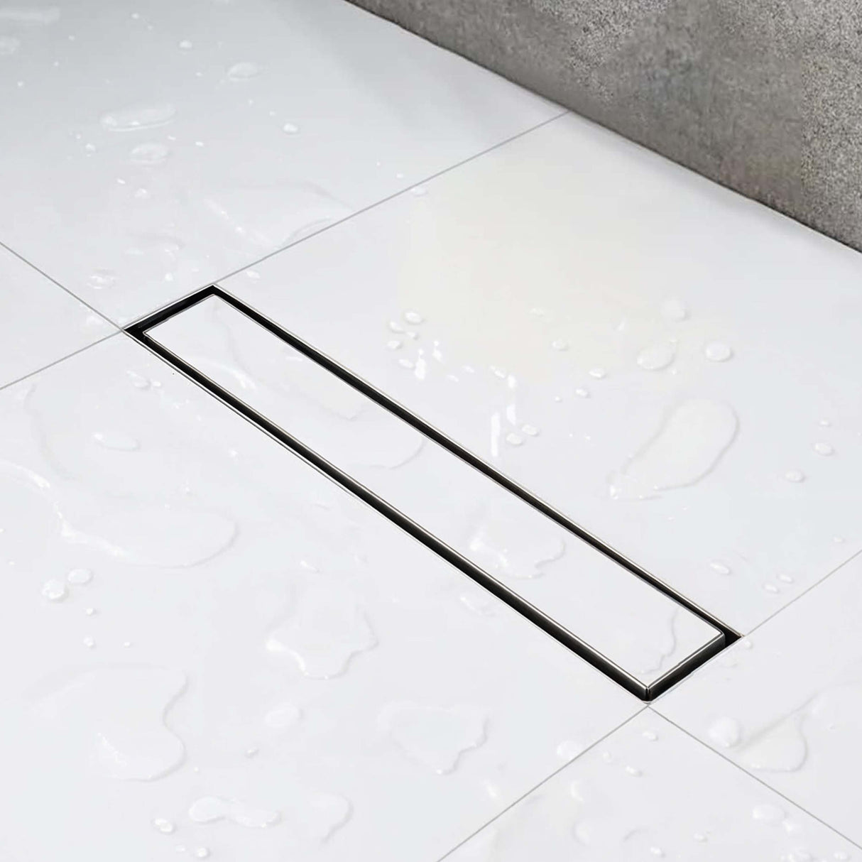 Marble-Insert Shower Drain Channel (2 Inches)