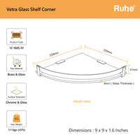 Vetra Brass Corner Glass Shelf – Chrome