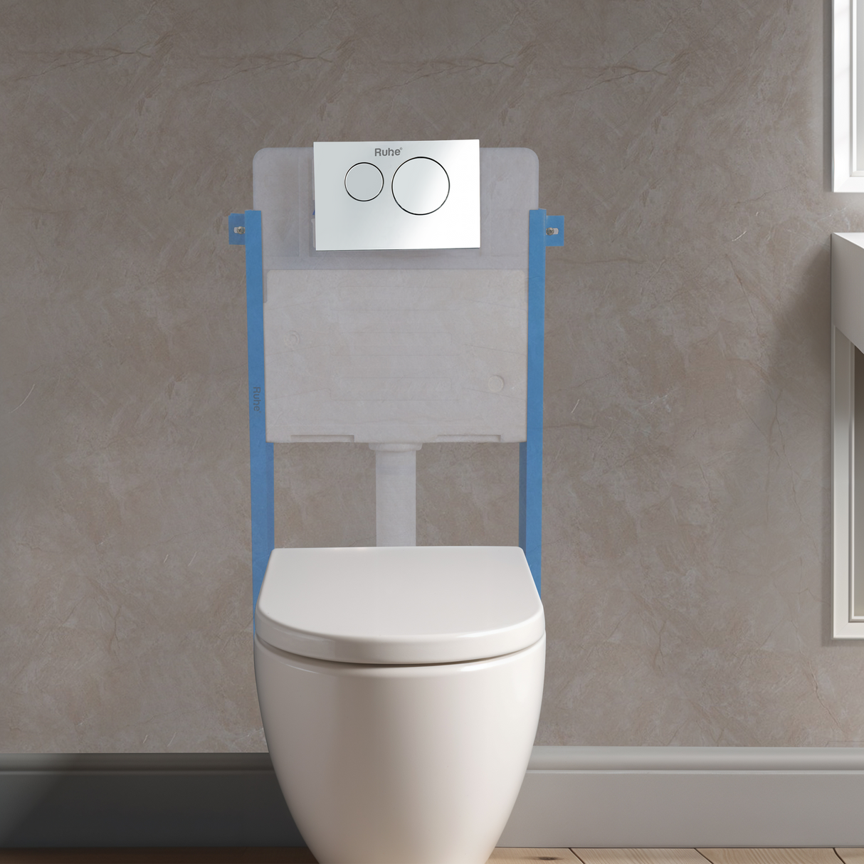 Pneumatic Concealed Cistern for Western Commode with Half Frame