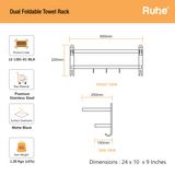 Dual Foldable Towel Rack (24 Inches)