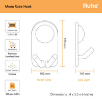 Moon Stainless Steel Double Robe Hook – Chrome