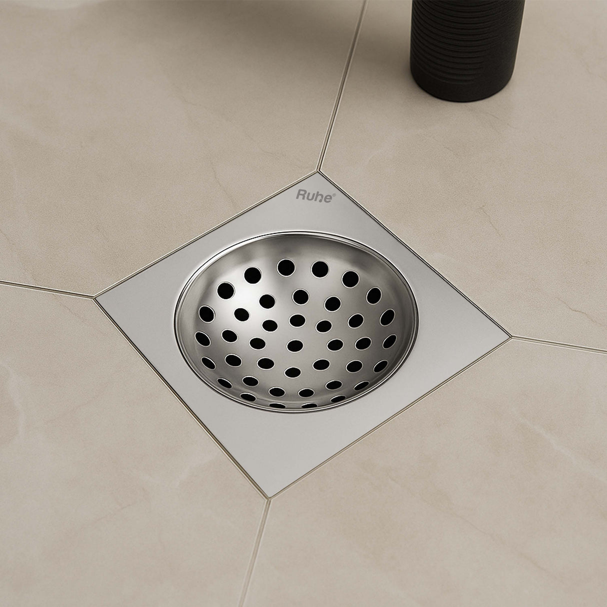 One Square Flat Cut Floor Drain