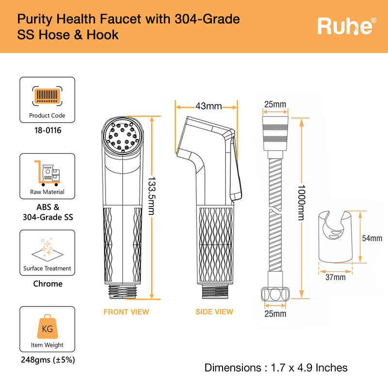 Purity Health Faucet dimensions