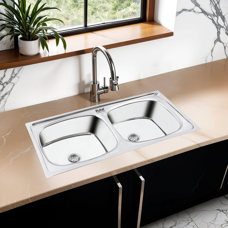 Double Bowl Kitchen Sink 304-Grade (45 x 20 x 9 Inches)