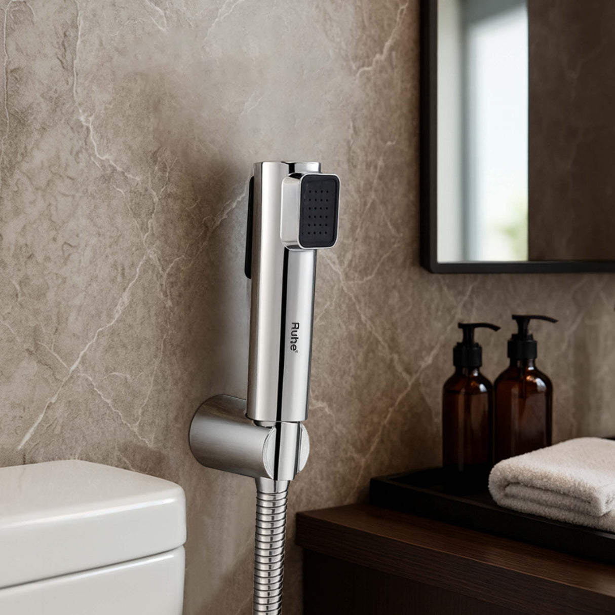 Target Chrome Health Faucet with Dual Flow and 1 Meter 304-Grade SS Hose & Hook