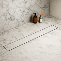 Marble-Insert 304-Grade Shower Drain Channel (4 Inches)