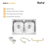 Double Bowl Kitchen Sink (32 x 20 x 8 Inches)