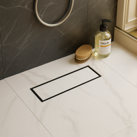 Marble-Insert 304-Grade Shower Drain Channel (4 Inches)