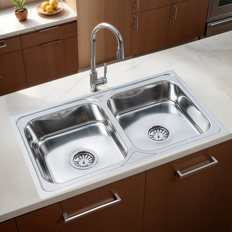 Double Bowl Kitchen Sink (32 x 20 x 8 Inches)