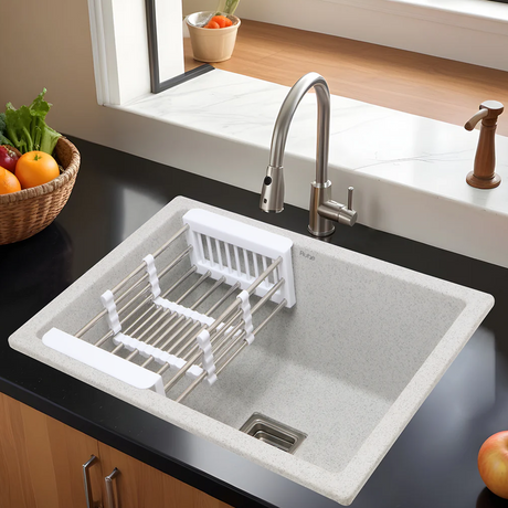 Quartz Single Bowl Kitchen Sink (24 x 18 x 9 Inches)