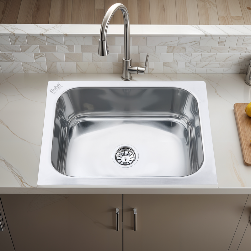 Single Bowl Kitchen Sink 304-Grade (24 x 18 x 9 Inches)