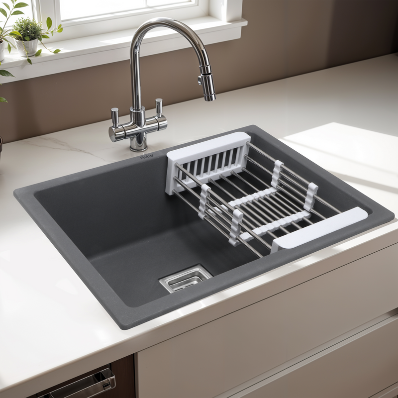 Quartz Single Bowl Kitchen Sink (24 x 18 x 9 Inches)