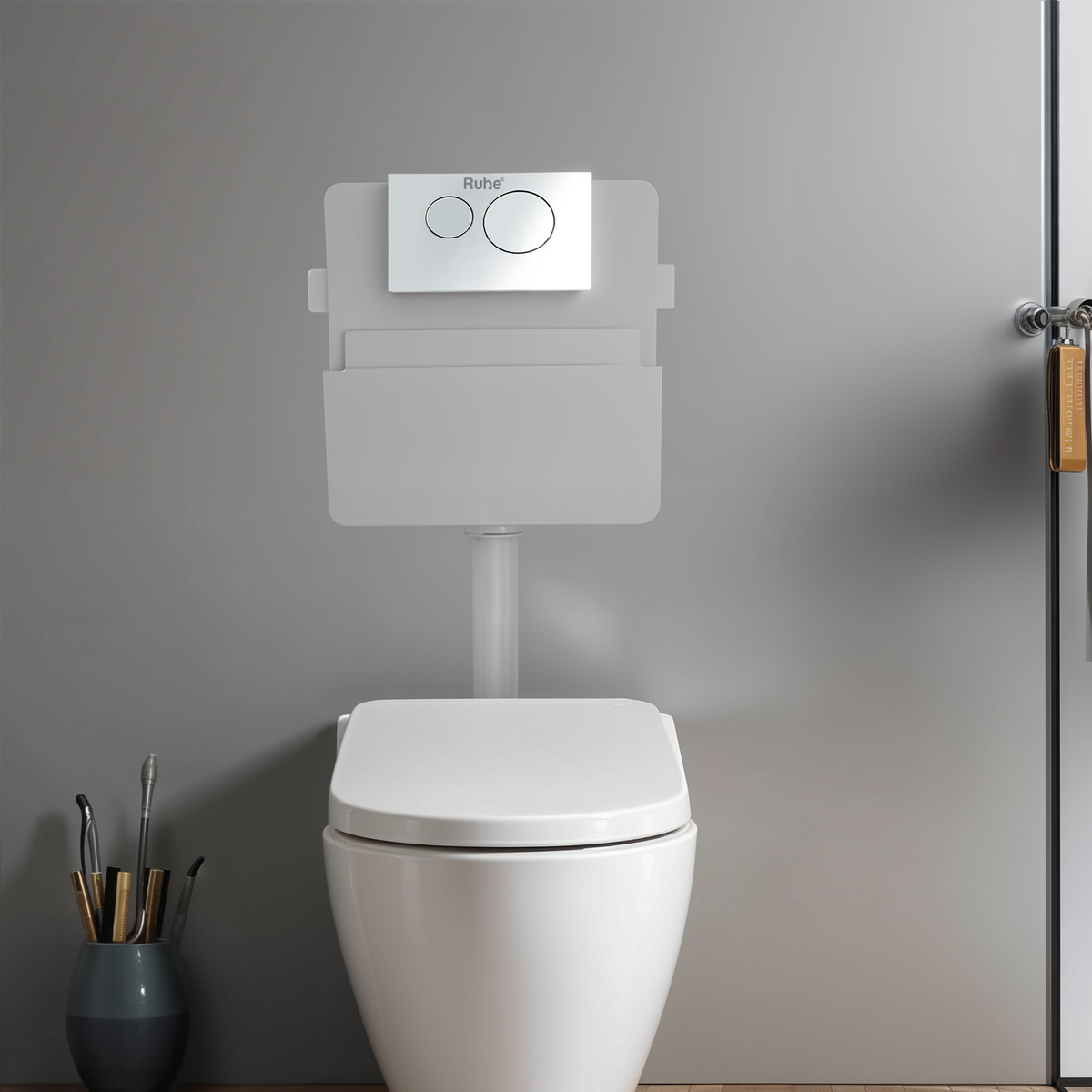Cysten Commode Pneumatic Concealed Cistern for Western Commode β Ruhe