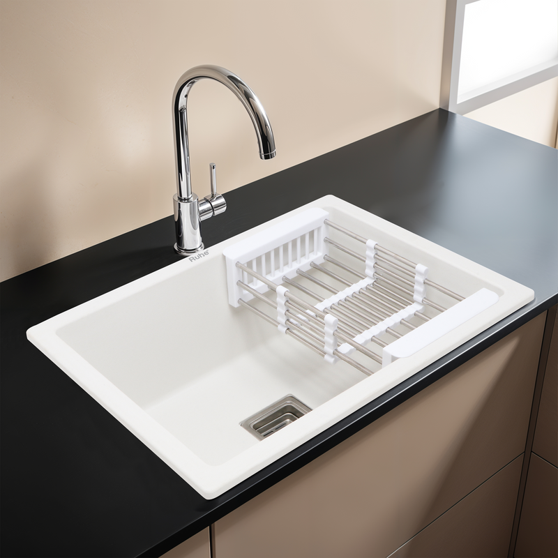 Quartz Single Bowl Kitchen Sink (24 x 18 x 9 Inches)