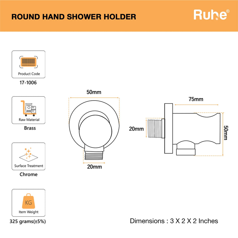 Round Hand Shower Holder with Connector