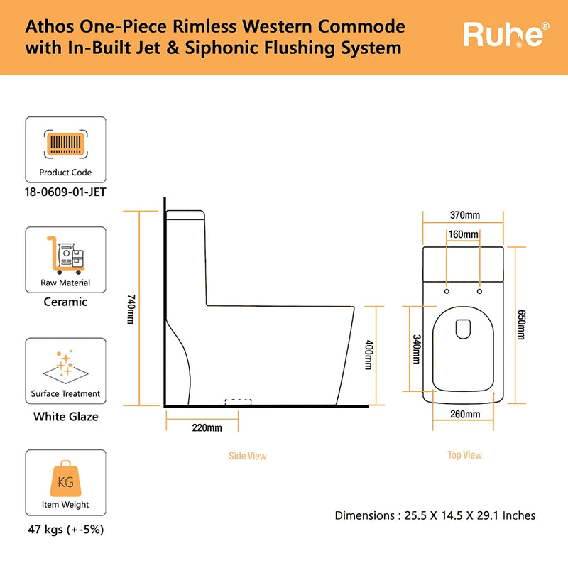 Athos One Piece Western Commode