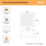 Rain Joy 304-Grade SS Overhead Shower