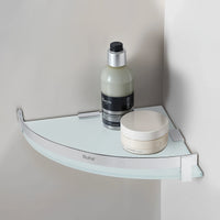 Vetra Brass Corner Glass Shelf – Chrome