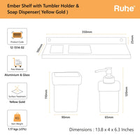 Ember Aluminium Shelf with Glass Tumbler & Soap Dispenser