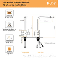 Trim 304-Grade Kitchen Sink Mixer Tap with Built-in RO Tap