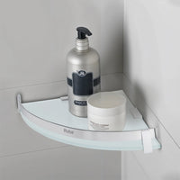 Vetra Brass Corner Glass Shelf – Chrome