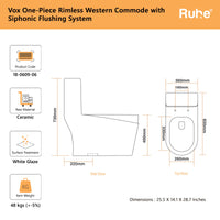 Vox One-Piece Western Commode with 220 mm S-Trap