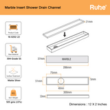Marble-Insert Shower Drain Channel (2 Inches)