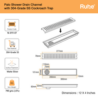 Palo 304-Grade Shower Drain Channel (4 Inches)