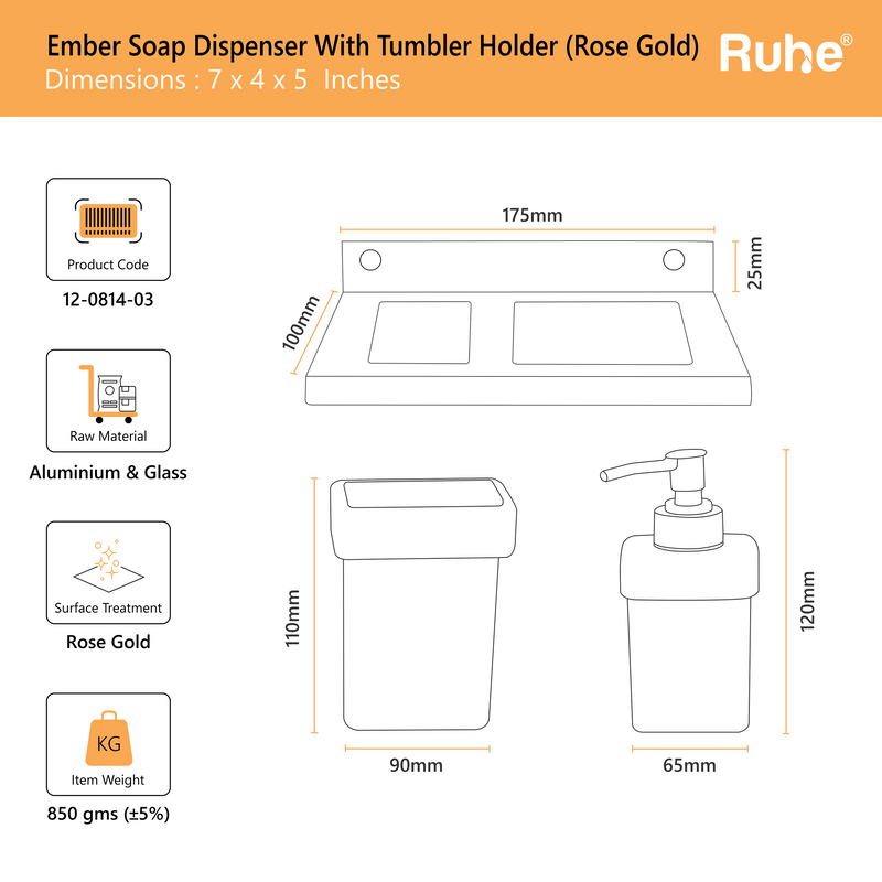 Ember Soap Dispenser With Tumbler Holder