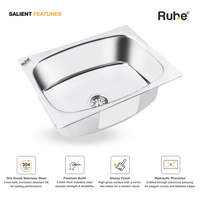 Oval Single Bowl Kitchen Sink (24 x 18 x 9 Inches)(Salient Features)