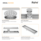 Marble-Insert Shower Drain Channel (4 Inches)