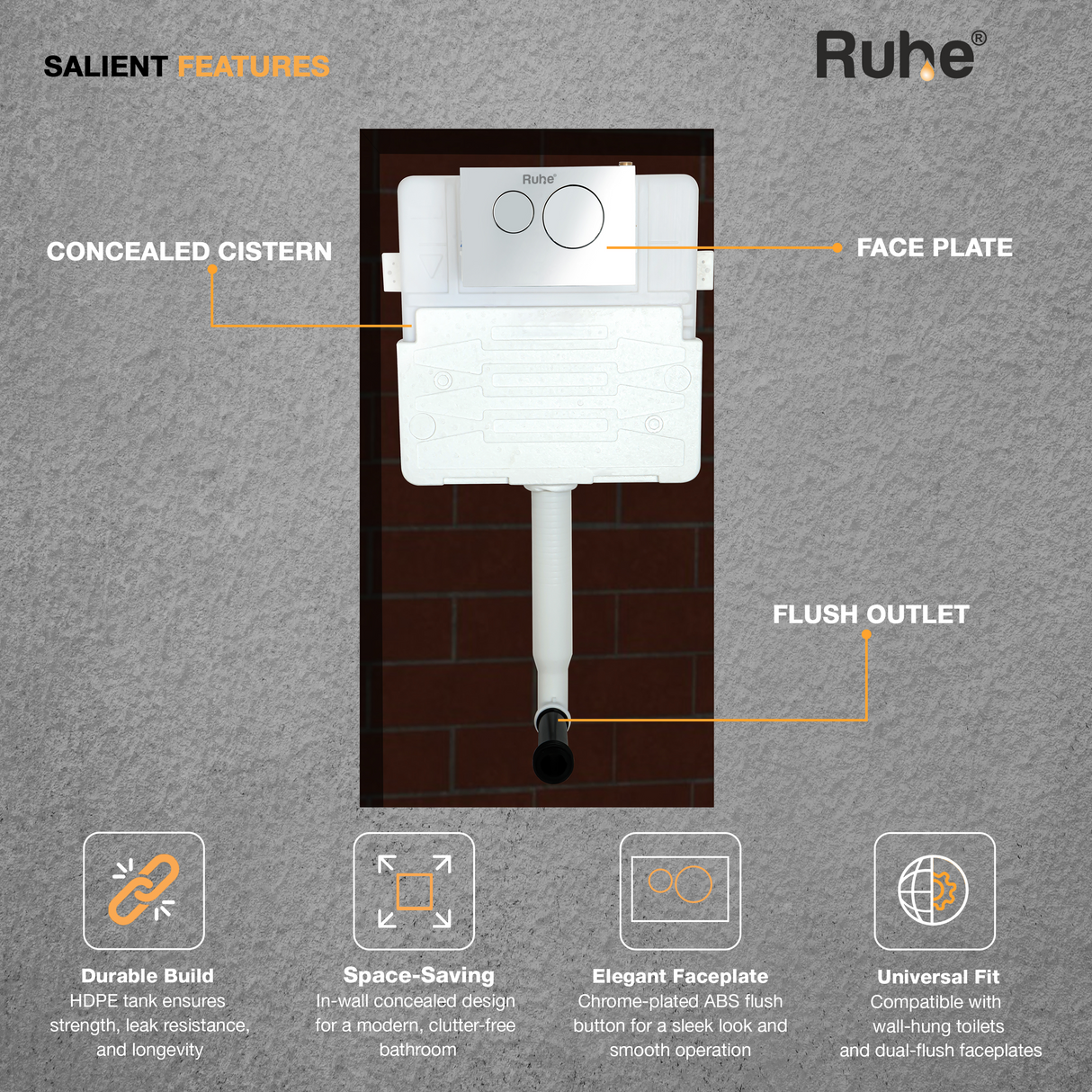 Pneumatic Concealed Cistern for Western Commode