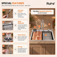 Nano 304-Grade Smart Kitchen Sink with Waterfall