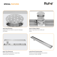 Tile-Insert 304-Grade Shower Drain Channel (3 Inches)