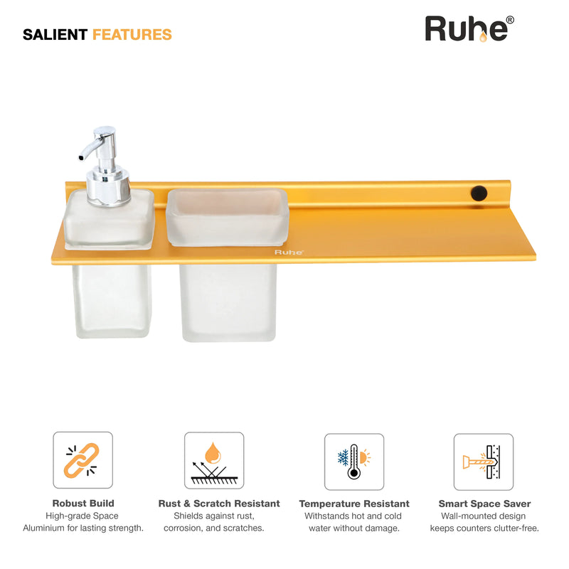Ember Shelf with Tumbler Holder & Soap Dispenser