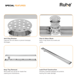 Marble-Insert Shower Drain Channel (4 Inches)