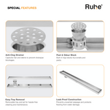 Tile-Insert Shower Drain Channel (3 Inches)