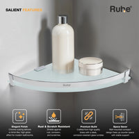 Vetra Brass Corner Glass Shelf – Chrome