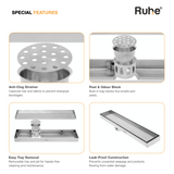 Marble-Insert Shower Drain Channel (3 Inches)