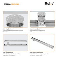 Tile-Insert 304-Grade Shower Drain Channel (3 Inches)
