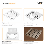 Check Square Flat Cut Floor Drain