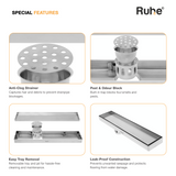 Tile-Insert Shower Drain Channel (4 Inches)