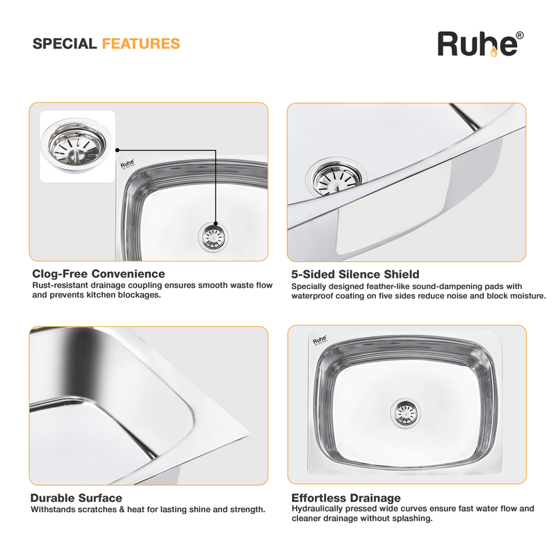 Oval Single Bowl Kitchen Sink 304-Grade (24 x 18 x 9 Inches)