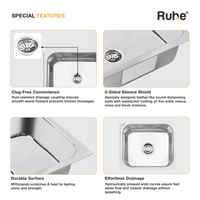 Single Bowl Kitchen Sink (24 x 18 x 9 Inches)(Special Features)