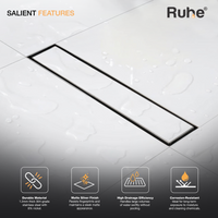 Marble-Insert 304-Grade Shower Drain Channel (2 Inches)