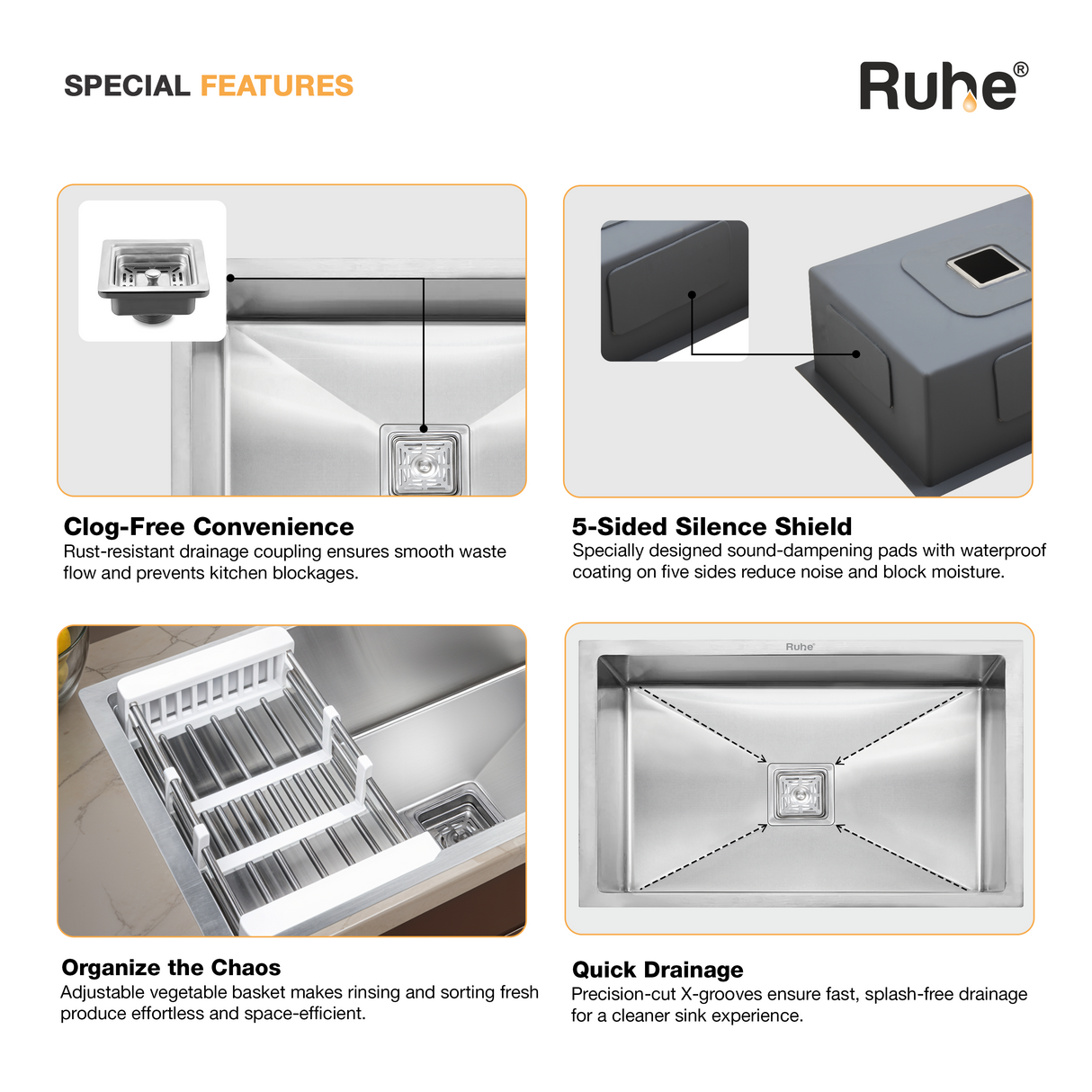 Handmade Single Bowl Kitchen Sink (32 x 20 x 10 Inches)